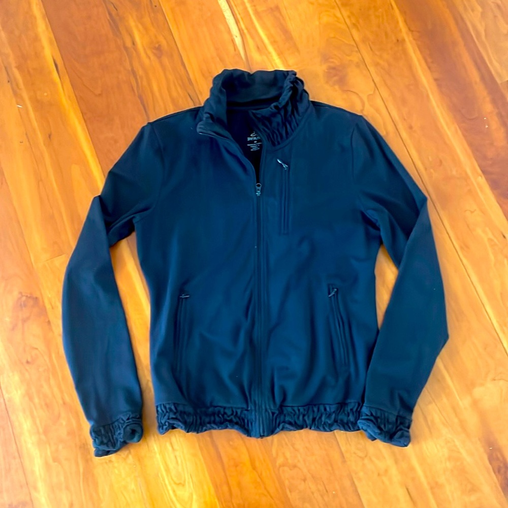 PRANA women’s black, medium 100% cotton zip jacket